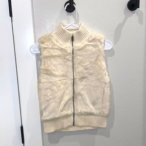 New Gap Kids size XL Faux Fur Zip-Up Vest NWT Ivory Cream color